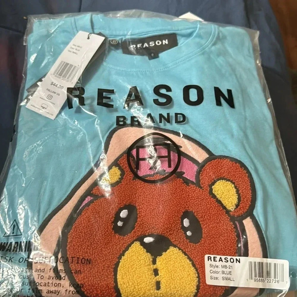 REASONS MONEY SHIRT IN BLUE SMALL NWT - Picture 2 of 4